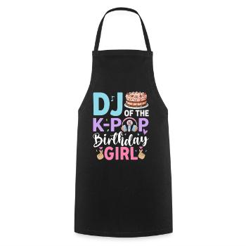DJ Of The K-Pop Birthday Girl - Cooking Apron - black - Front - AI Model Male 185 dark (185cm)