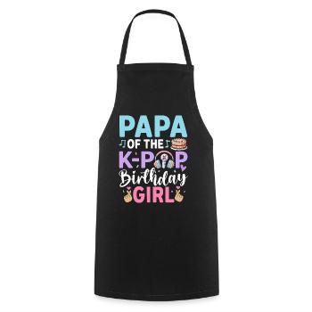 Papa of The K-Pop Birthday Girl - Cooking Apron - black - Front - AI Model Male 185 dark (185cm)