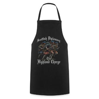 Highlander Clan Warrior | Scotland History - Cooking Apron - black - Front - AI Model Male 185 dark (185cm)