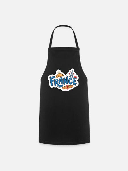 Aufkleber France Kawaii Croissant Paris - Kochschürze - Schwarz