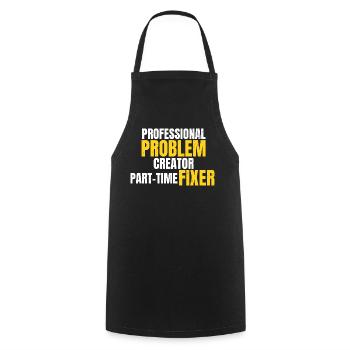 Créateur professionnel de problèmes Design de vêtements de travail drôles - Tablier de cuisine - noir - Devant - AI Model Male 185 dark (185cm)