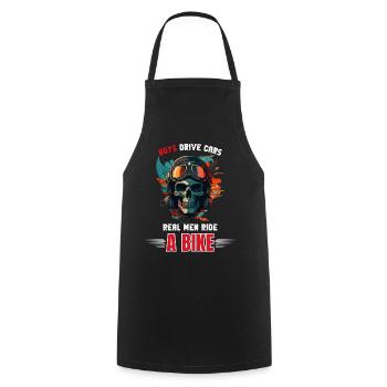 Real Men Ride A Bike Biker - Cooking Apron - black - Front - AI Model Male 185 dark (185cm)