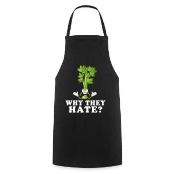 Celery Rage Why They Hate? - Cooking Apron - black - Front - AI Model Male 185 dark (185cm)