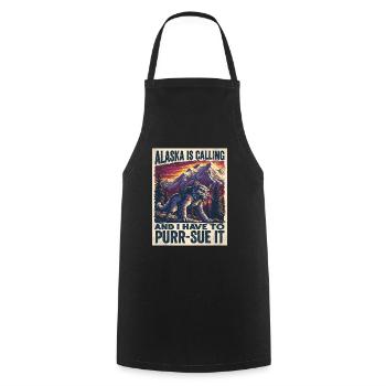 Alaska Is Calling Cat Holiday Pun - Cooking Apron - black - Front - AI Model Male 185 dark (185cm)