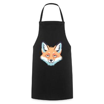 Schläfriger Fuchs Cartoon-Gesicht - Kochschürze - Schwarz - Vorne - AI Model Male 185 dark (185cm)