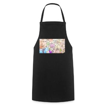 Sea of Faces Collage: Colorful Diversity - Cooking Apron - black - Front - AI Model Male 185 dark (185cm)