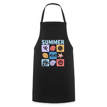 Summer – Maritime sea world full of holiday flair - Cooking Apron - black - Front - AI Model Male 185 dark (185cm)