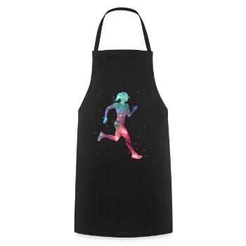 Running Jogging Space Ladies Girl Runner - Cooking Apron - black - Front - AI Model Male 185 dark (185cm)