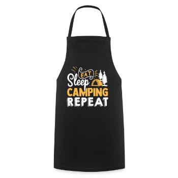 Camping Bonfire Camp Life Forest Camper - Kochschürze - Schwarz - Vorne - AI Model Male 185 dark (185cm)