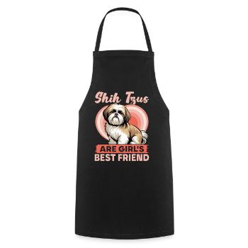 Shih Tzu Dog Breed - Cooking Apron - black - Front - AI Model Male 185 dark (185cm)