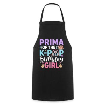 Prima of The K-Pop Birthday Girl - Cooking Apron - black - Front - AI Model Male 185 dark (185cm)