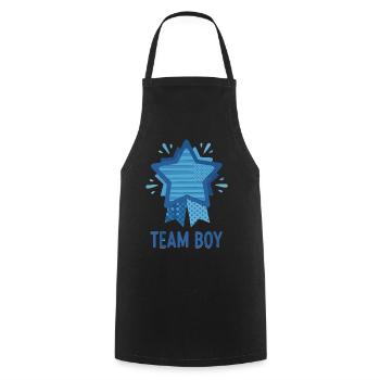 Révélation du sexe : équipe Baby Shower Boy Baby - Tablier de cuisine - noir - Devant - AI Model Male 185 dark (185cm)
