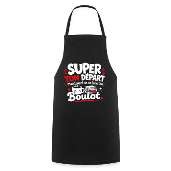 Boulot Café Motivate Humour - Tablier de cuisine - noir - Devant - AI Model Male 185 dark (185cm)