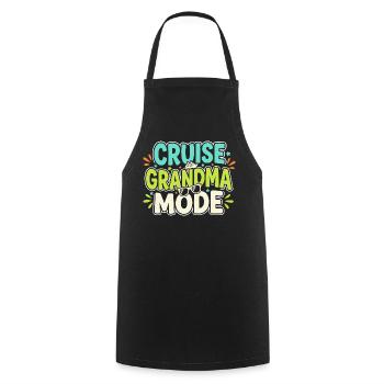 Cruising Granny, Grandma On Deck, - Cooking Apron - black - Front - AI Model Male 185 dark (185cm)