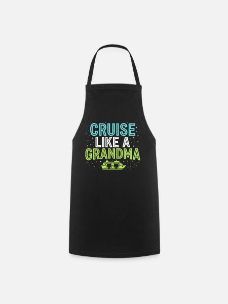 Kreuzfahrt-oma, Oma An Deck, - Kochschürze - Schwarz