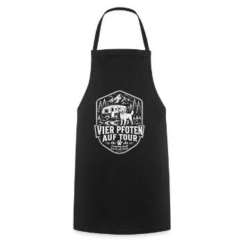 Camping mit Hund Vier Pfoten auf Tour Shirt - Kochschürze - Schwarz - Vorne - AI Model Male 185 dark (185cm)
