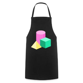 Blocs de couleur en géométrie pastel - Tablier de cuisine - noir - Devant - AI Model Male 185 dark (185cm)