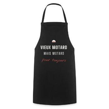 Vieux Motard Pour Toujours - Tablier de cuisine - noir - Devant - AI Model Male 185 dark (185cm)