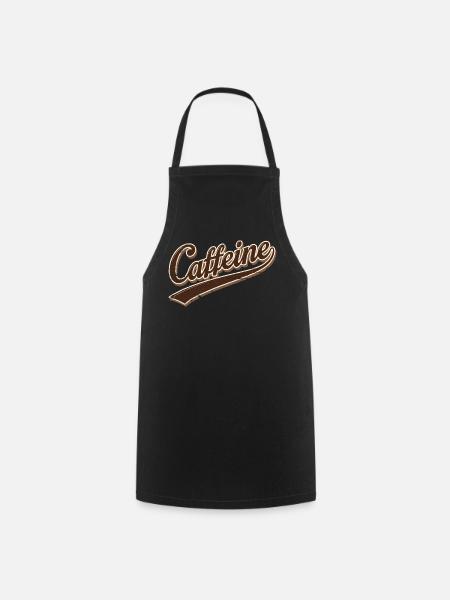 Koffein Retro-Skript - Kochschürze - Schwarz