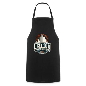 Insigne de Detroit après minuit - Tablier de cuisine - noir - Devant - AI Model Male 185 dark (185cm)