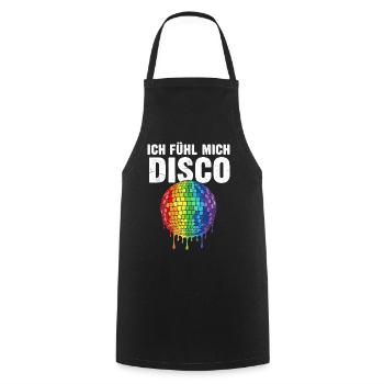 Ich fühl mich Disco - Kochschürze - Schwarz - Vorne - AI Model Male 185 dark (185cm)