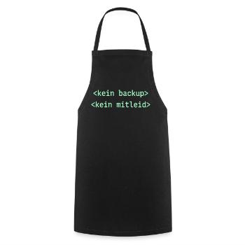 Kein Backup Kein Mitleid - Kochschürze - Schwarz - Vorne - AI Model Male 185 dark (185cm)