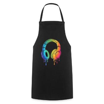 Graffiti Kopfhörer Gaming Gamer - Kochschürze - Schwarz - Vorne - AI Model Male 185 dark (185cm)