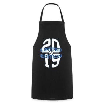 LIMITED EDITION 2019 FOOTBALL 7TH BIRTHDAY - Cooking Apron - black - Front - AI Model Male 185 dark (185cm)