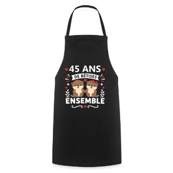 45 Ans Ensemble des Bêtes - Tablier de cuisine - noir - Devant - AI Model Male 185 dark (185cm)