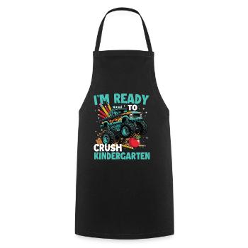 Ready To Crush Kindergarten Pre-K Grad - Cooking Apron - black - Front - AI Model Male 185 dark (185cm)