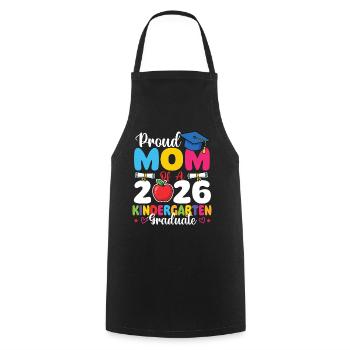 Proud Mom 2026 Kindergarten Graduate - Cooking Apron - black - Front - AI Model Male 185 dark (185cm)