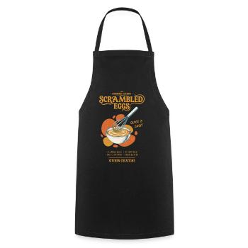 Breakfast Scrambled Eggs Funny Brunch Coffee Food - Cooking Apron - black - Front - AI Model Male 185 dark (185cm)