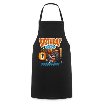 Cadeau de basket pour le premier anniversaire - Tablier de cuisine - noir - Devant - AI Model Male 185 dark (185cm)