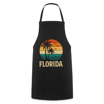 Florida Sunset Palmen Silhouette - Kochschürze - Schwarz - Vorne - AI Model Male 185 dark (185cm)