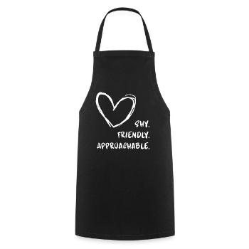 Flirting Introverts Shy Friendly Approachable - Cooking Apron - black - Front - AI Model Male 185 dark (185cm)