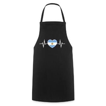 Argentina Heartbeat ECG Dear Argentina Fan - Cooking Apron - black - Front - AI Model Male 185 dark (185cm)