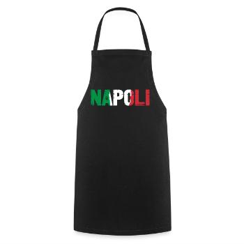 Napoli Neapel Italien - Kochschürze - Schwarz - Vorne - AI Model Male 185 dark (185cm)
