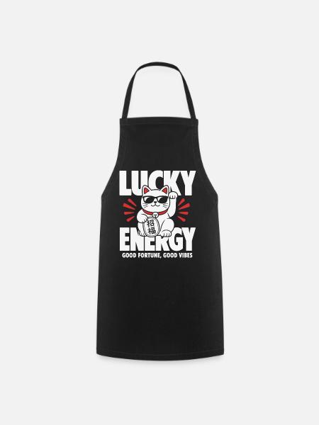 Lucky Energy Cool Cat - Kochschürze - Schwarz