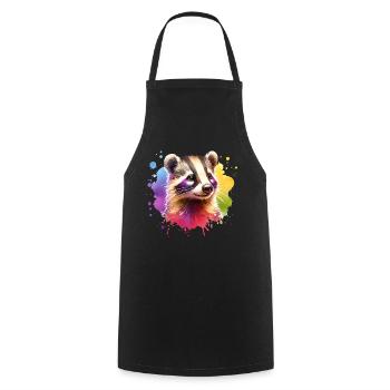 Nasenbär Motiv - Kochschürze - Schwarz - Vorne - AI Model Male 185 dark (185cm)