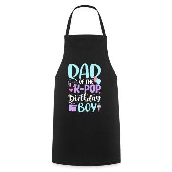 Dad of The K-Pop Birthday Boy - Cooking Apron - black - Front - AI Model Male 185 dark (185cm)