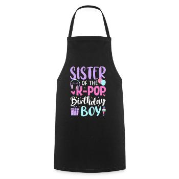 Sœur du garçon anniversaire de la K-Pop - Tablier de cuisine - noir - Devant - AI Model Male 185 dark (185cm)