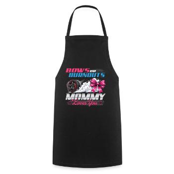 Bows Or Burnouts Mommy Loves You - Cooking Apron - black - Front - AI Model Male 185 dark (185cm)
