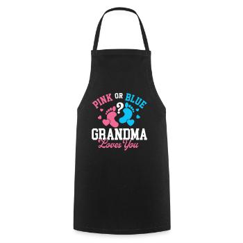 Pink Or Blue Grandma Loves You Gender Reveal - Cooking Apron - black - Front - AI Model Male 185 dark (185cm)