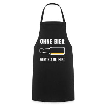 Ohne Bier Geht Nix Bei Mir! (Bierchen / NEG 2C) - Kochschürze - Schwarz - Vorne - AI Model Male 185 dark (185cm)