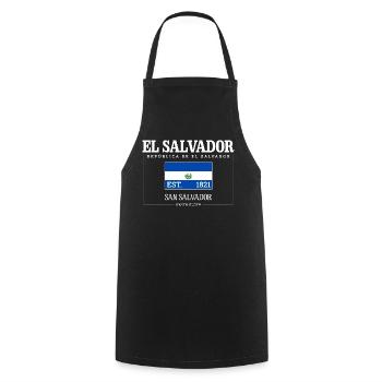 El Salvador Republic Salvadoran El Salvador 1821 - Cooking Apron - black - Front - AI Model Male 185 dark (185cm)
