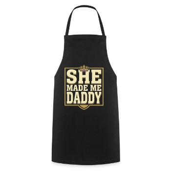 First Father's Day Gift for Girl, Dad - Cooking Apron - black - Front - AI Model Male 185 dark (185cm)