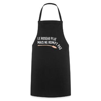 Le roseau pli mais ne rompt pas - Epreuves - Tablier de cuisine - noir - Devant - AI Model Male 185 dark (185cm)
