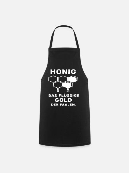 Honigwaben Tropfendes Gold - Kochschürze - Schwarz