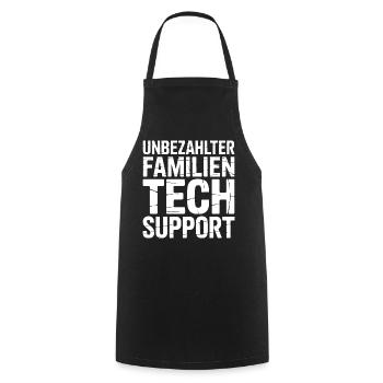 Unbezahlter Familien Tech Support - Kochschürze - Schwarz - Vorne - AI Model Male 185 dark (185cm)
