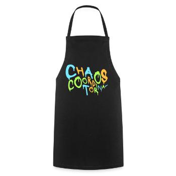 Coordinateur du Chaos Titre drôle Parents Teacher Logo - Tablier de cuisine - noir - Devant - AI Model Male 185 dark (185cm)